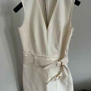 Derek Lam 10 Crosby Designer Cream Mini Belted Dress Size 2
